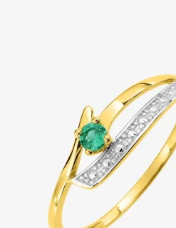 Bague émeraude or jaune 375‰ SO OR