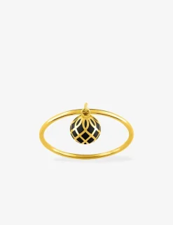 Bague Mélodie Or jaune 375‰ et laque noir de Jais SO OR