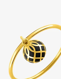 Bague Mélodie Or jaune 375‰ et laque noir de Jais SO OR