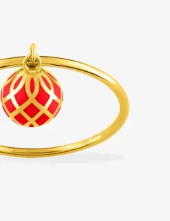 Bague Mélodie Or jaune 375‰ et laque corail SO OR