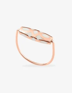 Bague Mélodie Or rose 375‰ et laque ivoire SO OR