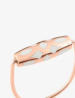 Bague Mélodie Or rose 375‰ et laque ivoire SO OR