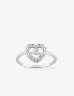 Bague motif cœur argent rhodié 925 ‰ et oxyde de zirconium SO OR