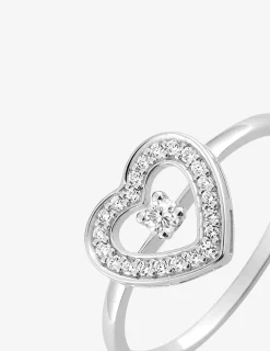 Bague motif cœur argent rhodié 925 ‰ et oxyde de zirconium SO OR