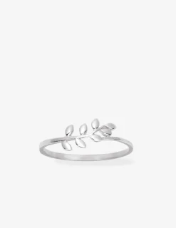Bague motif feuille en argent 925 ‰ rhodié SO OR