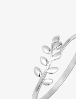 Bague motif feuille en argent 925 ‰ rhodié SO OR