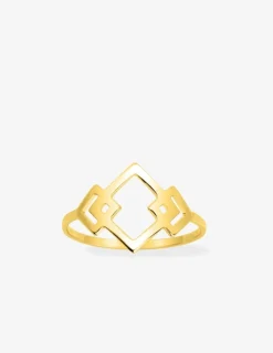Bague motifs géométriques plaqué or SO OR