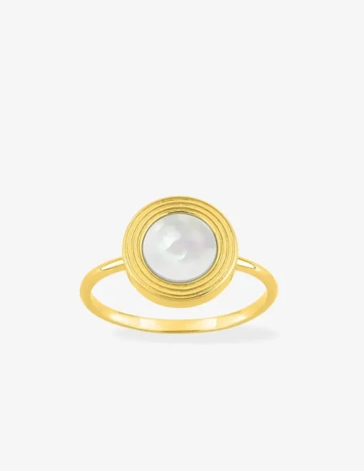 Bague nacre plaqué or SO OR