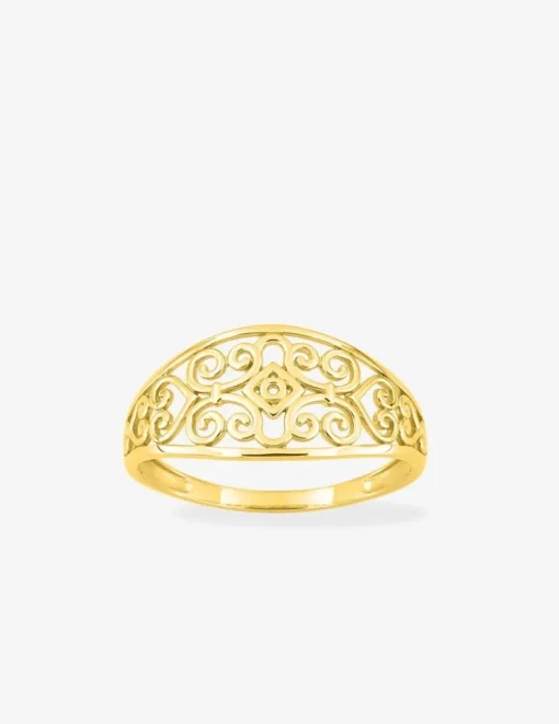 Bague or 750 ‰ avec motif fantaisie SO OR