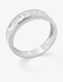 Bague or 375 ‰ blanc 3 diamants synthétiques 0,30 ct SO OR