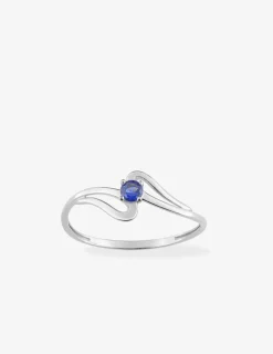 Bague or 750 ‰ blanc avec saphir SO OR