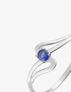 Bague or 750 ‰ blanc avec saphir SO OR