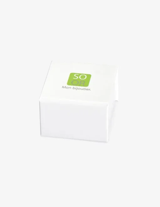 Bague or 750 ‰ blanc avec saphir SO OR