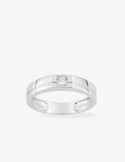 Bague or 375 ‰ blanc diamant synthétique 0,10 ct SO OR