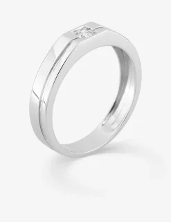 Bague or 375 ‰ blanc diamant synthétique 0,10 ct SO OR