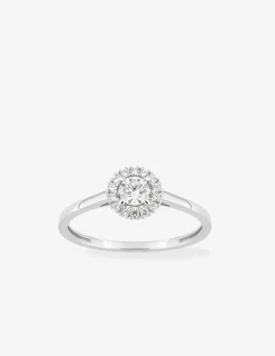 Bague or 375 ‰ blanc et diamants synthétiques 0,28 ct SO OR