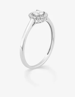 Bague or 375 ‰ blanc et diamants synthétiques 0,28 ct SO OR