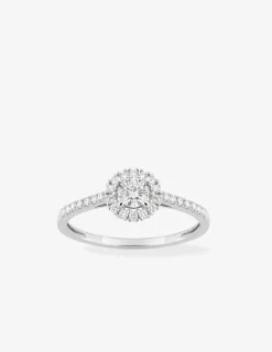 Bague or 375 ‰ blanc et diamants synthétiques 0,45 ct SO OR
