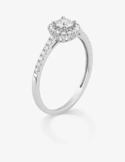 Bague or 375 ‰ blanc et diamants synthétiques 0,45 ct SO OR