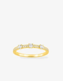 Bague or 750 ‰ jaune avec diamants 0,25 ct SO OR