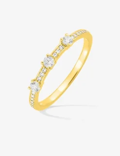 Bague or 750 ‰ jaune avec diamants 0,25 ct SO OR