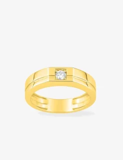 Bague or 375 ‰ jaune diamant synthétique 0,15 ct SO OR