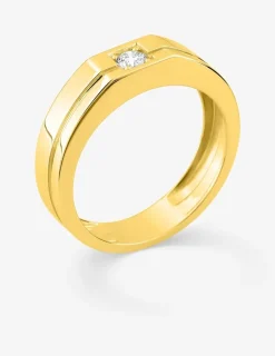 Bague or 375 ‰ jaune diamant synthétique 0,15 ct SO OR