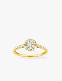 Bague or 375 ‰ jaune et diamants synthétiques 0,45 ct SO OR
