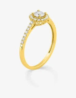 Bague or 375 ‰ jaune et diamants synthétiques 0,45 ct SO OR