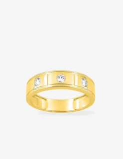 Bague or 375 ‰ jaune et diamants synthétiques 0,30 ct SO OR