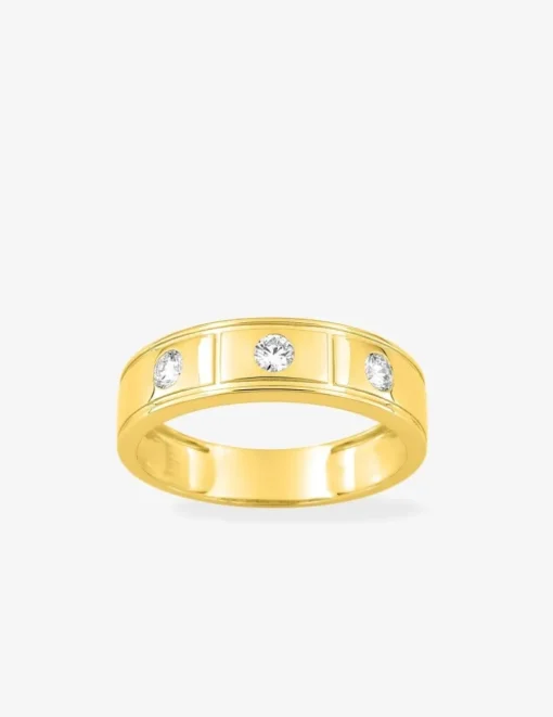Bague or 375 ‰ jaune et diamants synthétiques 0,30 ct SO OR