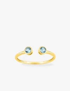 Bague or 375‰ topaze bleu serti clos SO OR