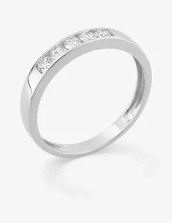 Bague or blanc 375 ‰ et diamants synthétiques 0,35 ct serti rail SO OR