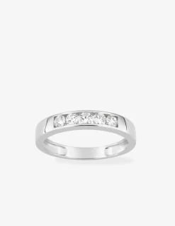 Bague or blanc 375 ‰ et diamants synthétiques 0,50 ct serti rail SO OR