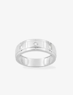 Bague or blanc 375 ‰ et diamants synthétiques 0,30 ct serti clos homme SO OR