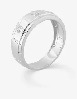 Bague or blanc 375 ‰ et diamants synthétiques 0,30 ct serti clos homme SO OR
