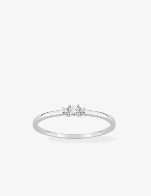 Bague or blanc 375 ‰ et diamants synthétiques 0,06 ct SO OR