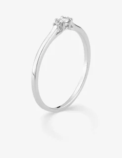 Bague or blanc 375 ‰ et diamants synthétiques 0,06 ct SO OR