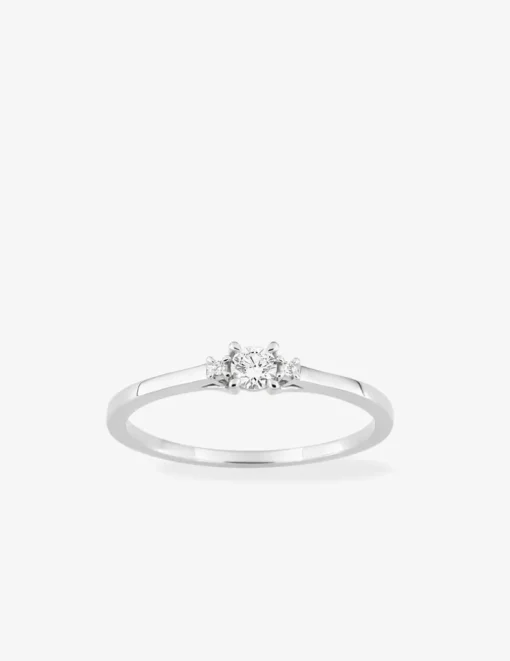 Bague or blanc 375 ‰ et diamants synthétiques 0,11 ct SO OR