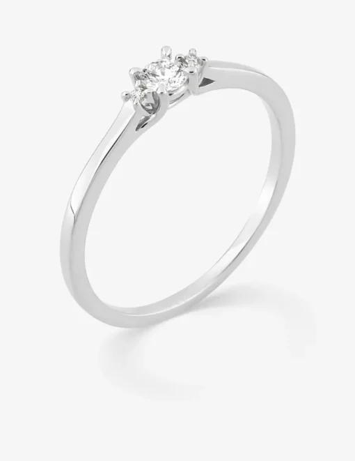 Bague or blanc 375 ‰ et diamants synthétiques 0,11 ct SO OR