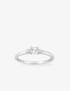 Bague or blanc 375 ‰ et diamants synthétiques 0,27 ct SO OR