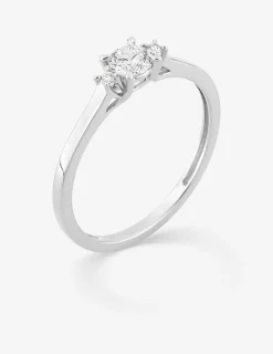 Bague or blanc 375 ‰ et diamants synthétiques 0,27 ct SO OR