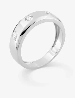 Bague or blanc 375 ‰ et diamants synthétiques 0,45 ct serti clos SO OR