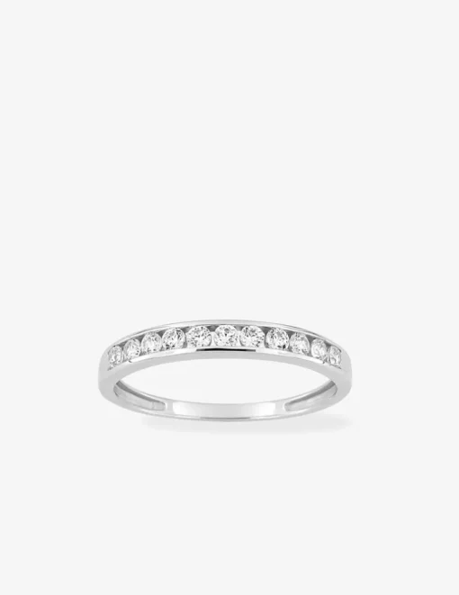 Bague or blanc 750 ‰ et oxyde de zirconium 0,70 ct SO OR