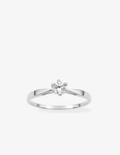 Bague or blanc 750 ‰ et oxyde de zirconium 0,30 ct SO OR