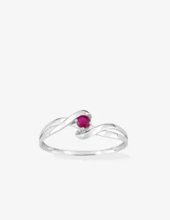 Bague or blanc 750 ‰ et rubis SO OR