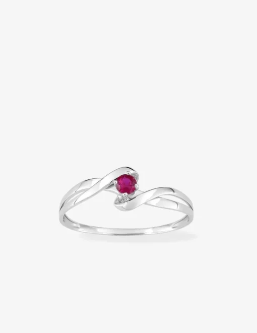 Bague or blanc 750 ‰ et rubis SO OR