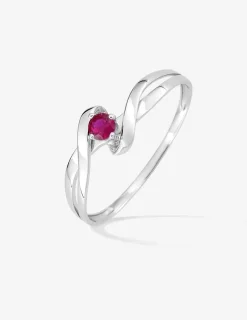Bague or blanc 750 ‰ et rubis SO OR