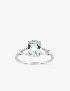 Bague or blanc 375‰, aigue-marine SO OR