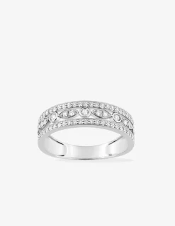 Bague or blanc 375‰ et oxyde de zirconium SO OR